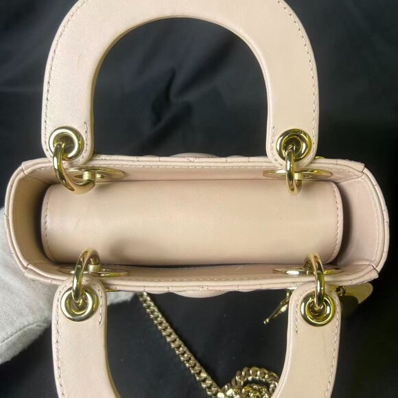 Lady Dior Mini Bag – Beige Lambskin with Gold Hardware - Picture 10 of 16